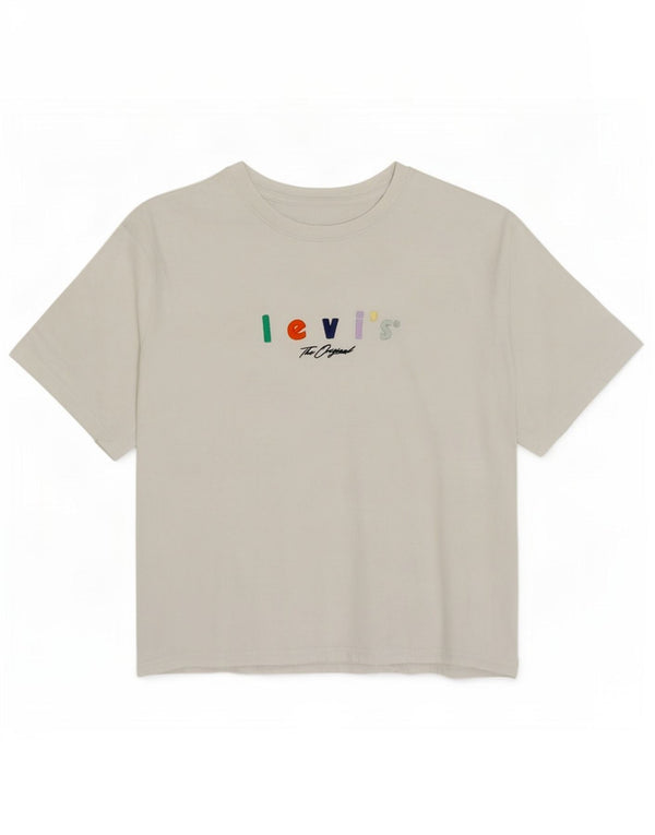 Γυναικείο γραφικό T-shirt Levi's Relaxed Fit Top UK 14 Medium White