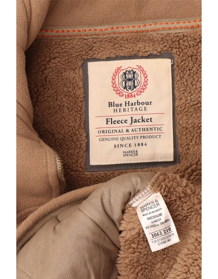MARKS & SPENCER Ανδρικό μπουφάν Blue Harbour Sherpa Fleece UK 38 Medium Beige
