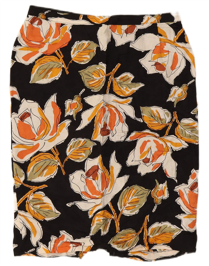 VINTAGE Womens Pencil Skirt W30 Medium Black Floral