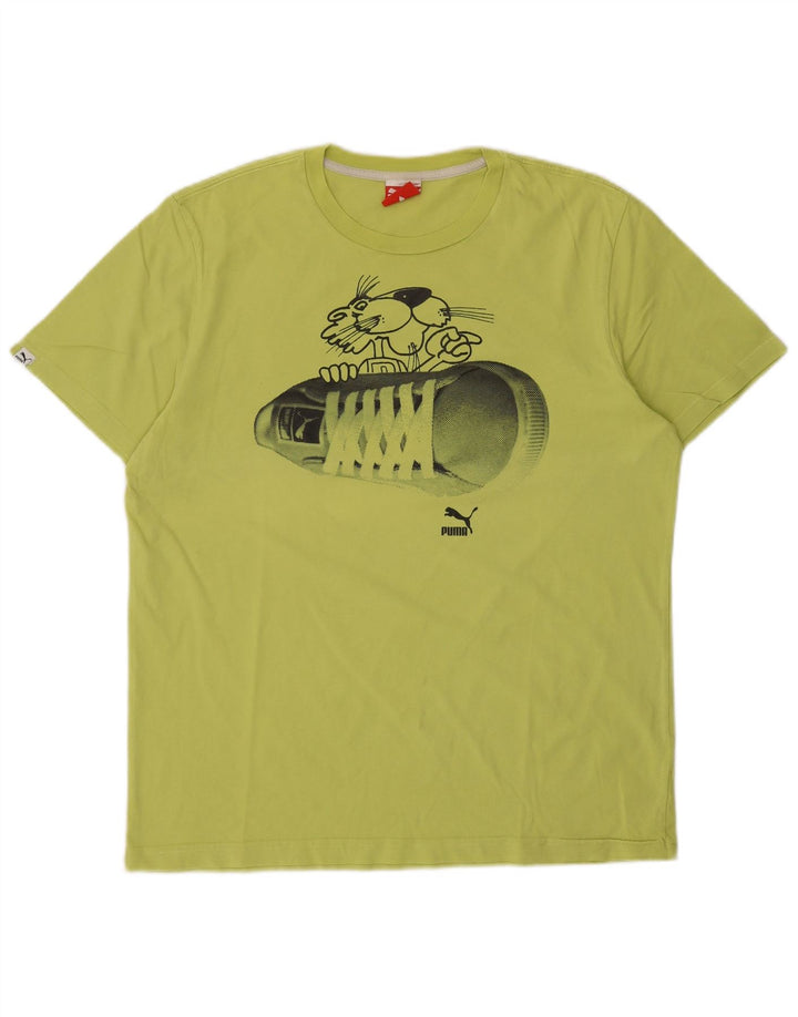 Ανδρικό γραφικό μπλουζάκι Puma Top Large Green