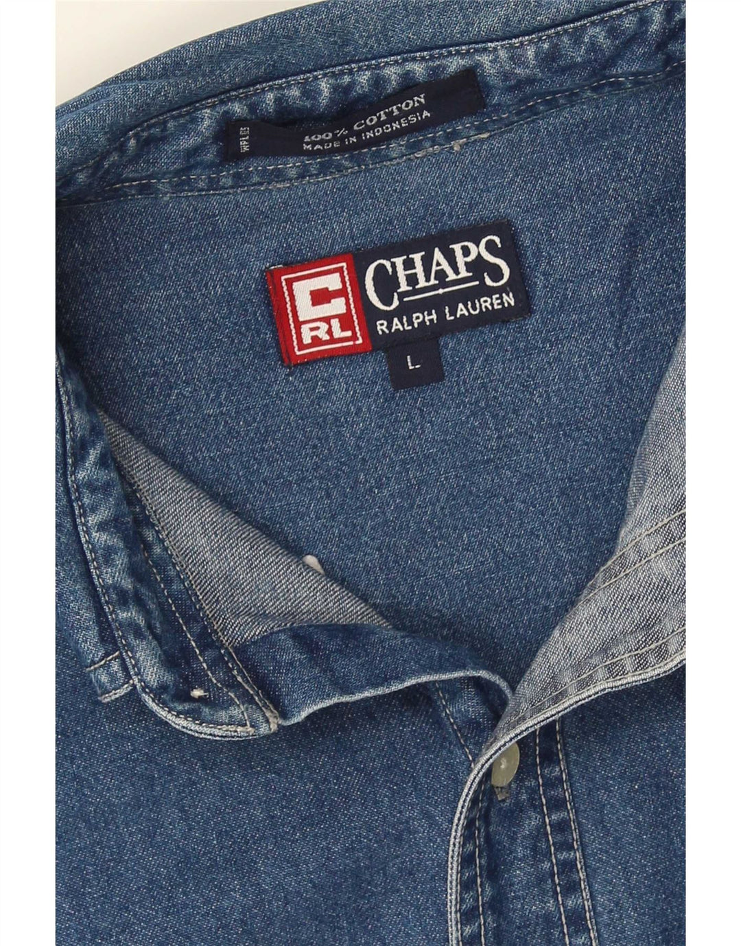 Chaps Ralph Lauren Ανδρικό τζιν πουκάμισο μεγάλο μπλε βαμβακερό