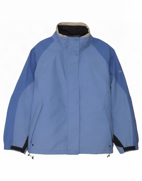 Columbia Womens Interchange Rain Jacket UK 16 Large Blue Colorblock Nylon