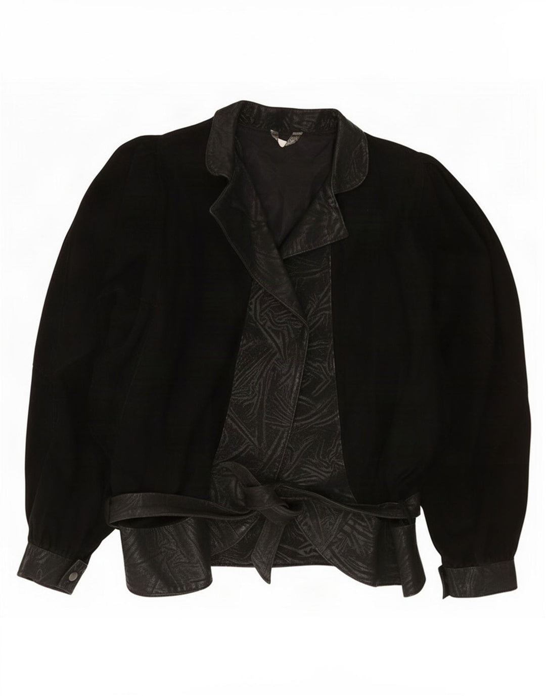 Vintage Γυναικείο Suede Jacket UK 14 Medium Black Leather