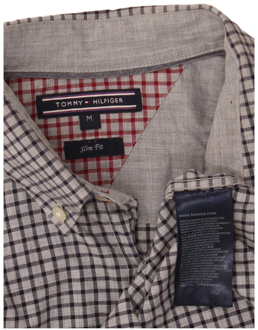 Ανδρικό πουκάμισο Tommy Hilfiger Slim Fit Μεσαίο γκρι βαμβακερό Gingham