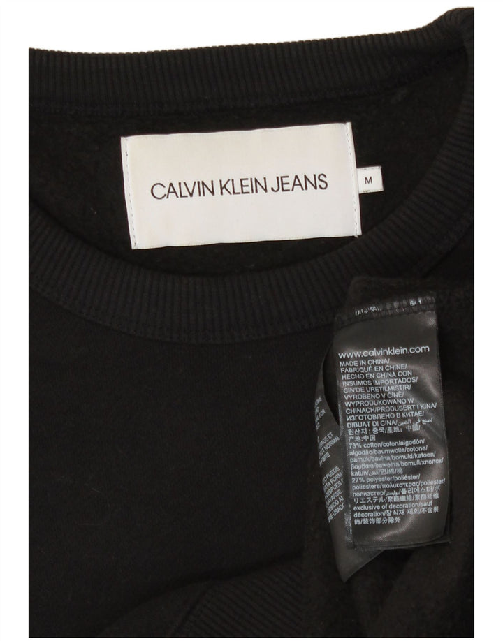 Ανδρικό γραφικό φούτερ Calvin Klein Jeans, μεσαίο μαύρο βαμβακερό