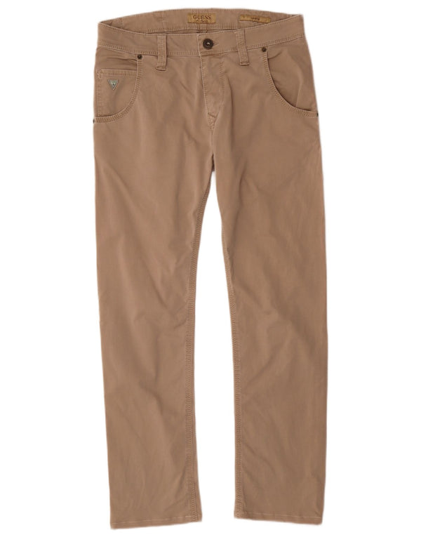 Guess Womens Cooper Slim Casual Παντελόνι W29 L28 Μπεζ βαμβακερό