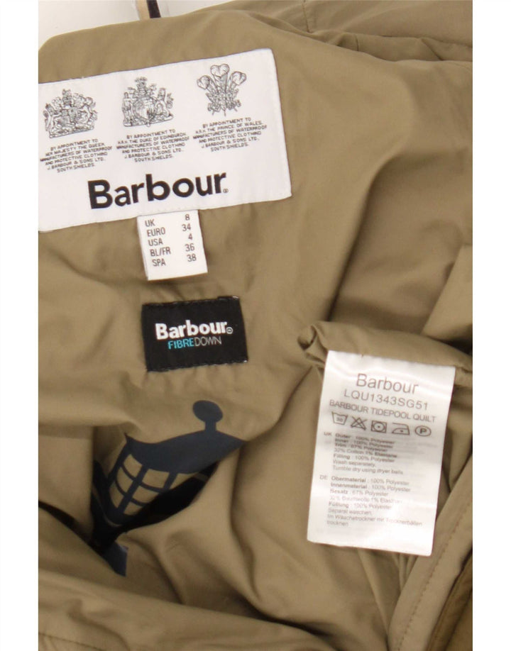 Barbour Γυναικείο μπουφάν με κουκούλα μεγάλου μεγέθους με επένδυση UK 8 Small Green Polyester