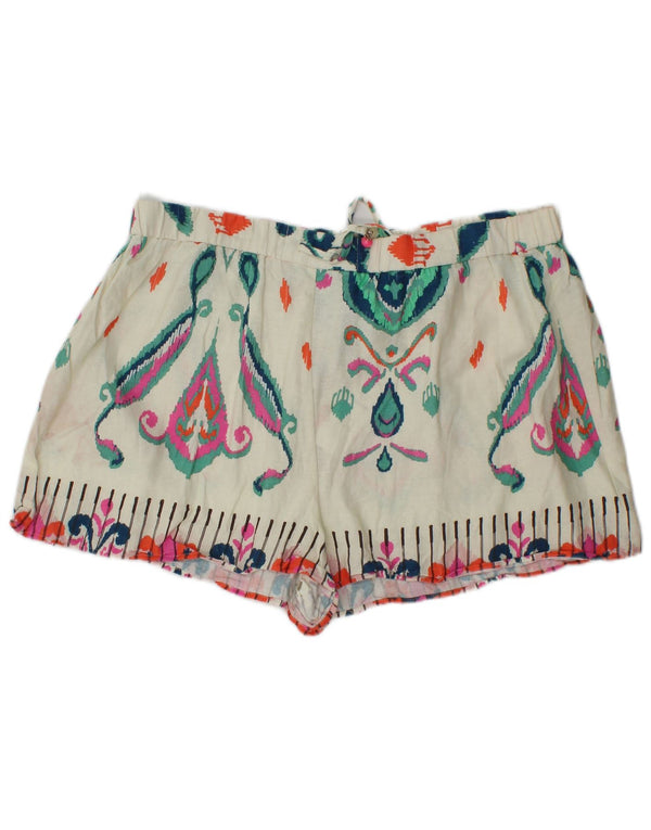 Zara Γυναικείο Hot Παντελόνι 2XL W38 Λευκό Ikat Λινό