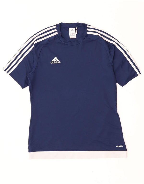 Ανδρικό T-Shirt Climalite Adidas Top Medium Navy Blue Colorblock Πολυεστέρας