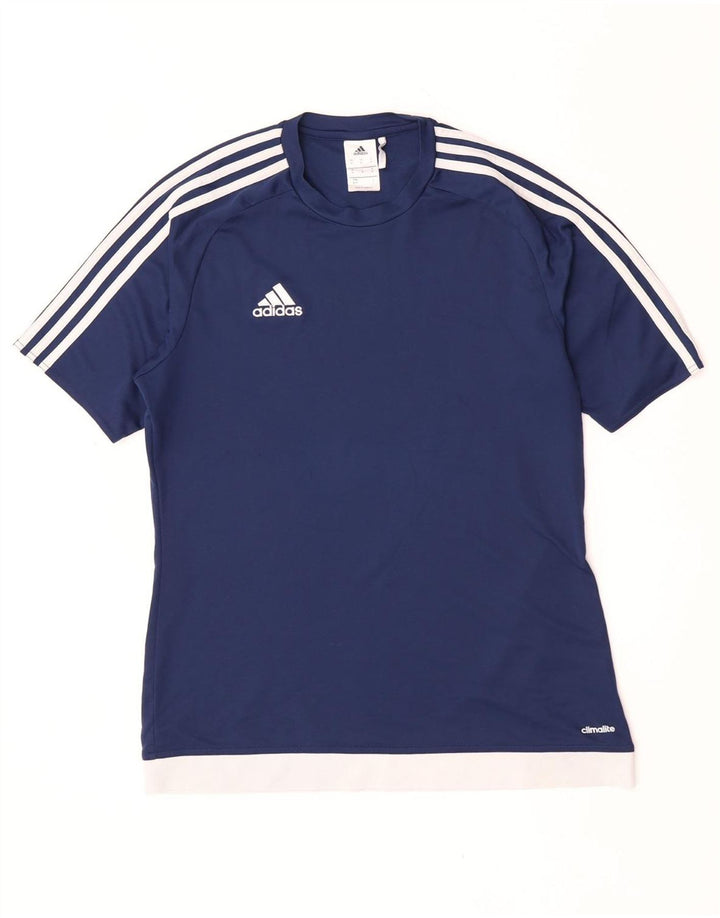 Ανδρικό T-Shirt Climalite Adidas Top Medium Navy Blue Colorblock Πολυεστέρας