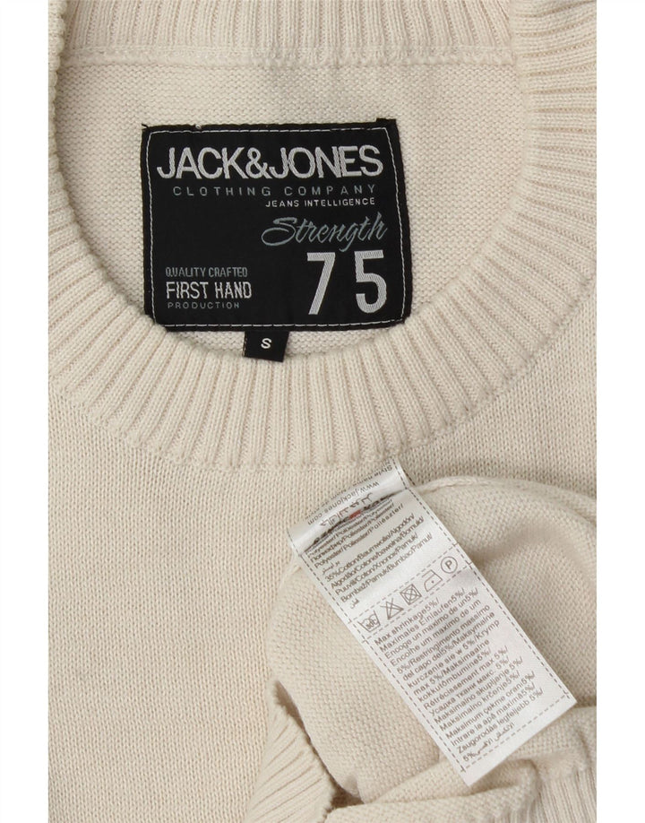 Ανδρικό πουλόβερ JACK & JONES Graphic Crew Neck Jumper Small Off White