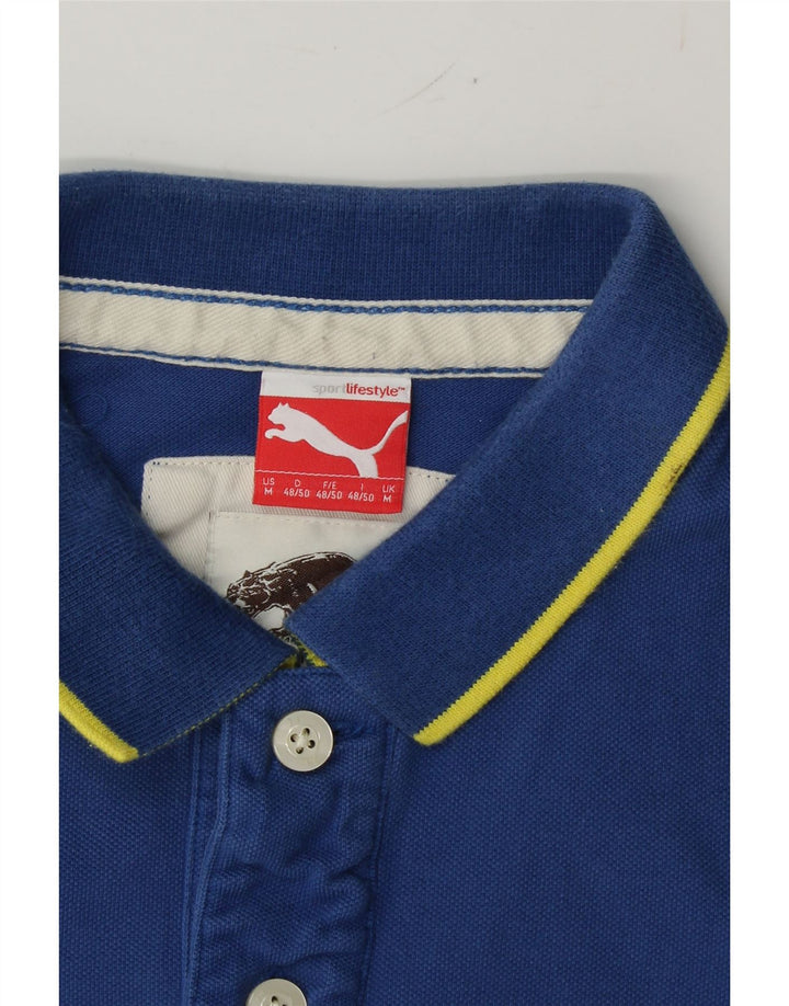PUMA Mens Polo Shirt Medium Blue Vintage Puma and Second-Hand Puma from Messina Hembry 
