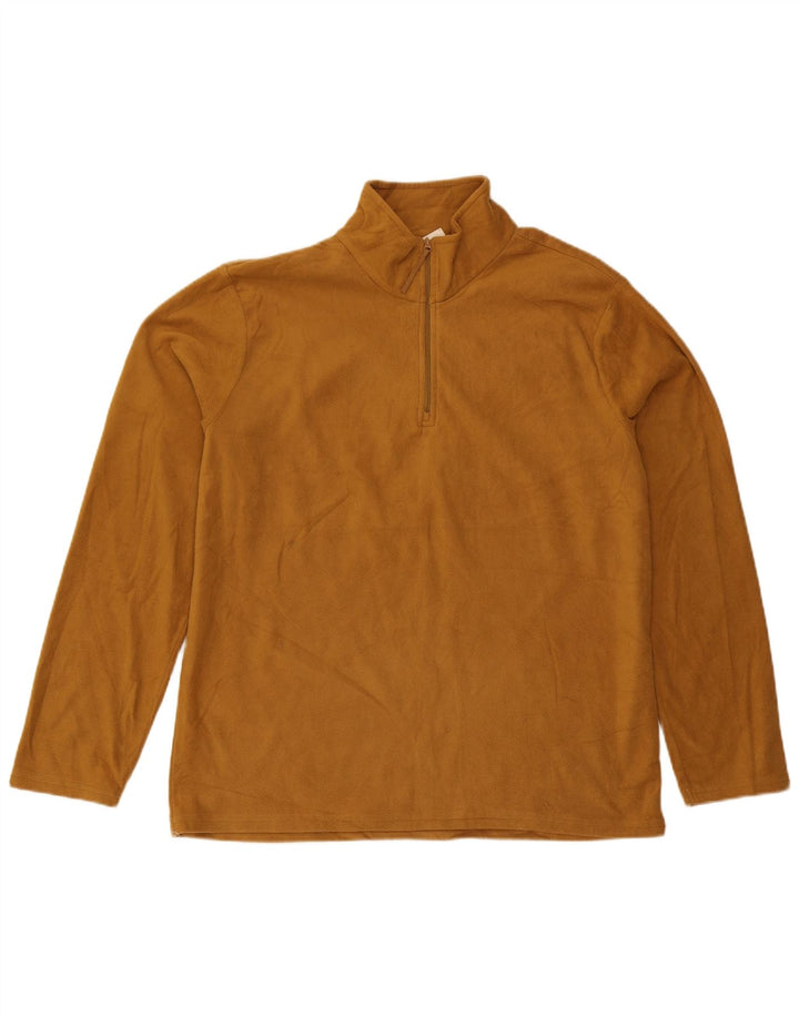 Mountain Warehouse Ανδρικό φερμουάρ Fleece Jumper Μεγάλο καφέ πολυεστέρας