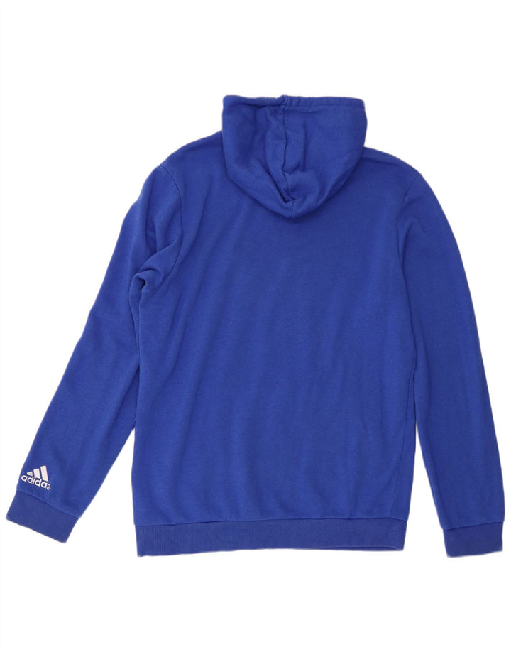 Ανδρικό γραφικό κουκούλα Adidas, μεσαίο μπλε βαμβακερό