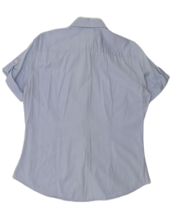 FRED PERRY Womens Short Sleeve Shirt UK 20 2XL Blue Cotton