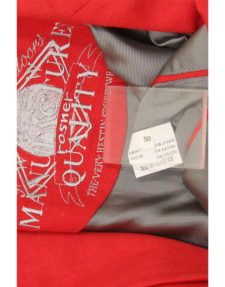 Vintage Ανδρικό Μπουφάν Blazer με 2 Κουμπιά IT 50 Μεγάλο Κόκκινο Λευκό