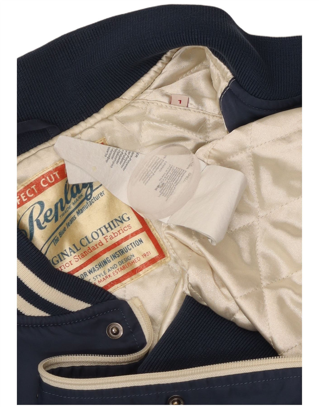 Replay Ανδρικό γραφικό τζάκετ Varsity UK 40 Large Navy Blue Colourblock