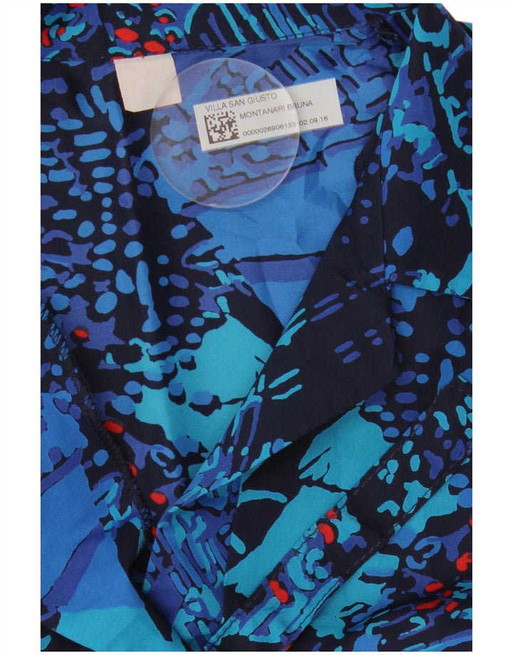 Vintage Γυναικείο Abstract Pattern Basic φόρεμα UK 18 XL Navy Blue