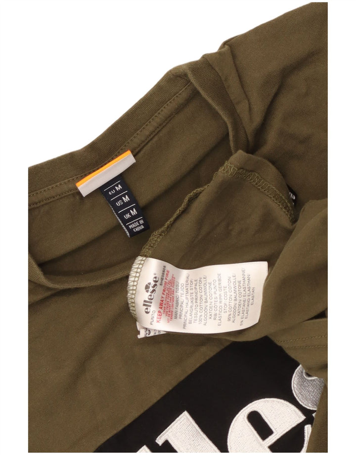Ανδρικό γραφικό μπλουζάκι Ellesse Top Medium Khaki Colourblock Βαμβακερό