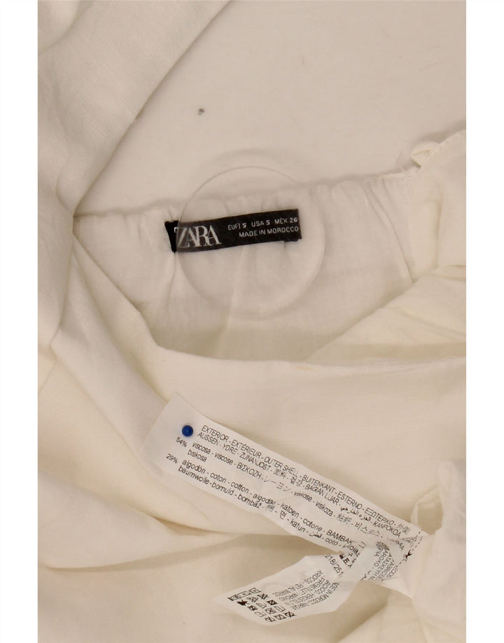 Zara Γυναικείο φόρεμα με θήκη UK 8 Small White Viscose