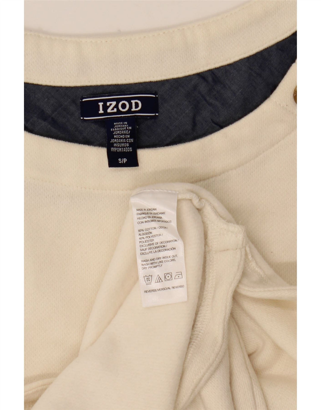 Izod Γυναικείο τοπ μακρυμάνικο UK 10 μικρό λευκό βαμβακερό