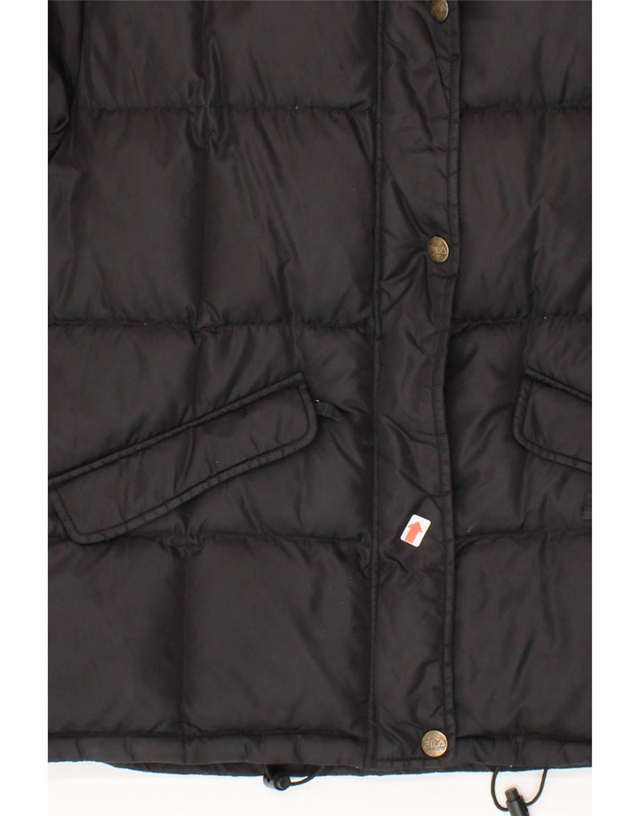 FILA Womens Padded Jacket IT 46 Large Black Polyester Vintage Fila and Second-Hand Fila from Messina Hembry 
