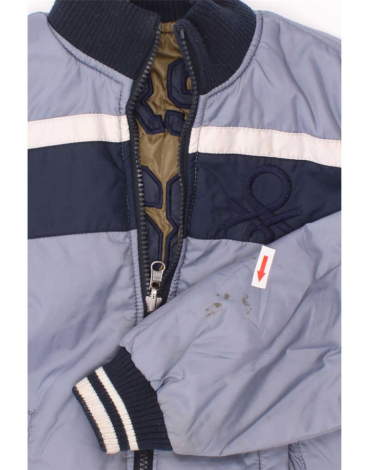 Μπουφάν Benetton Boys Graphic Padded Jacket 7-8 Years Medium Blue Colourblock