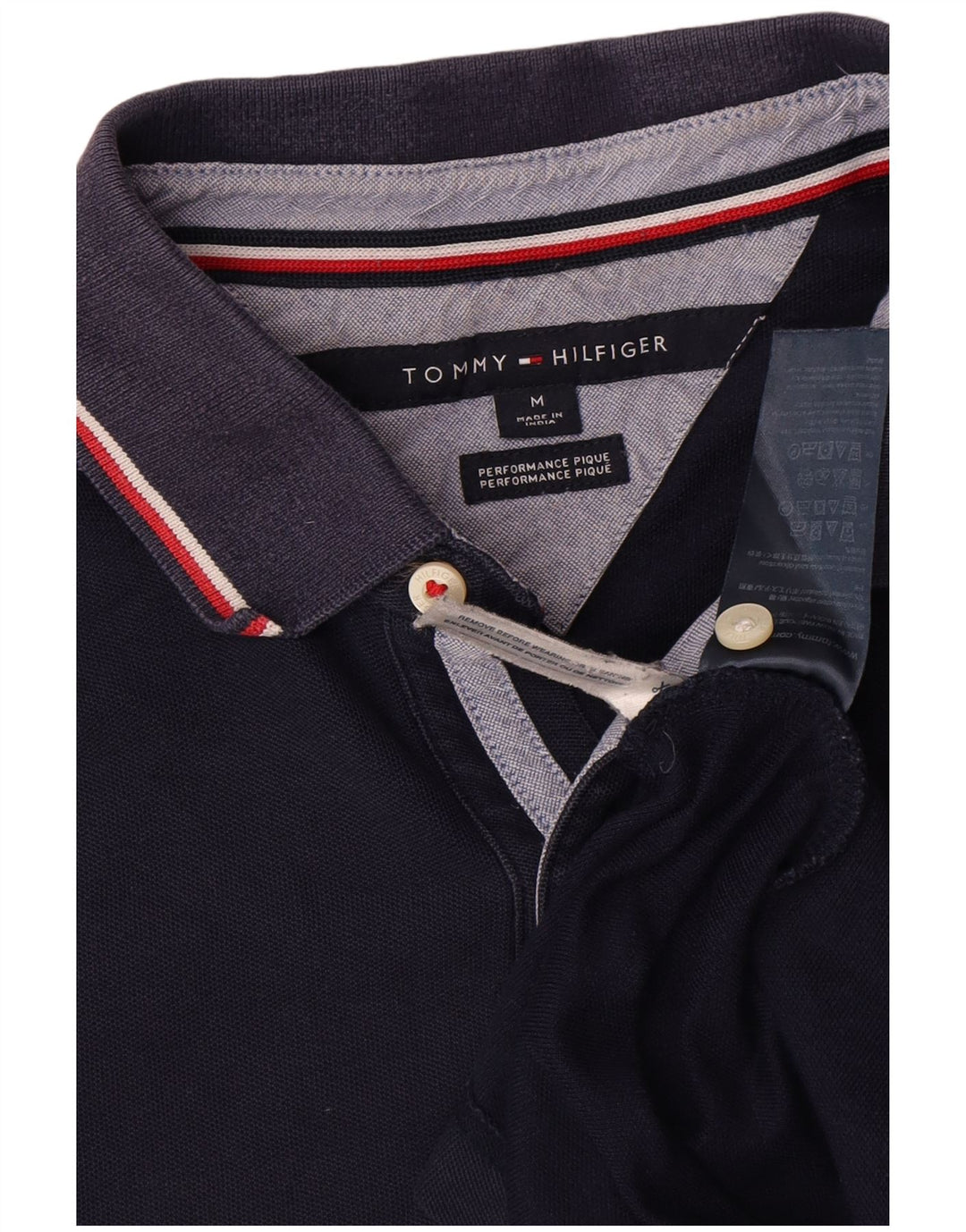 Ανδρικό πουκάμισο πόλο Tommy Hilfiger, Βαμβακερό, μεσαίο ναυτικό