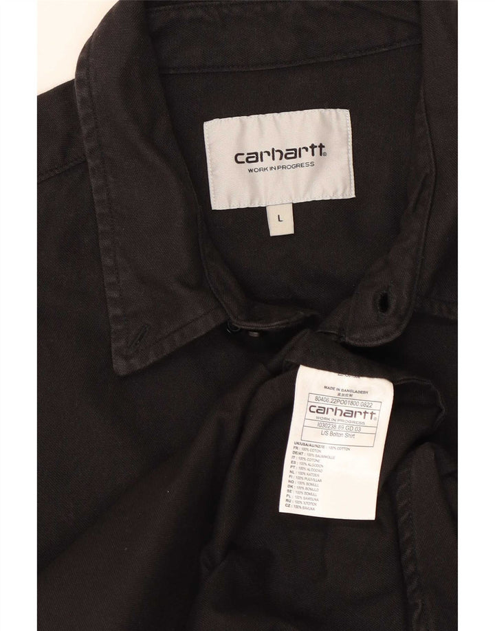 Ανδρικό πουκάμισο Carhartt, μεγάλο μαύρο βαμβακερό