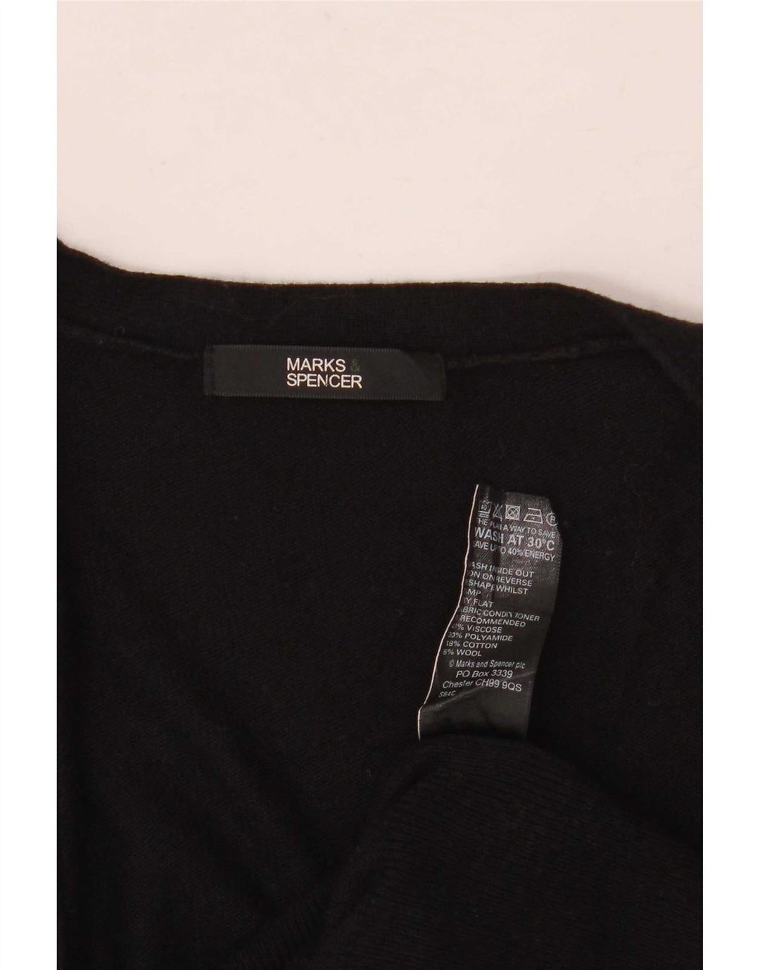Marks & Spencer Γυναικείο πουλόβερ Longline Cardigan UK 8 Small Black Viscose