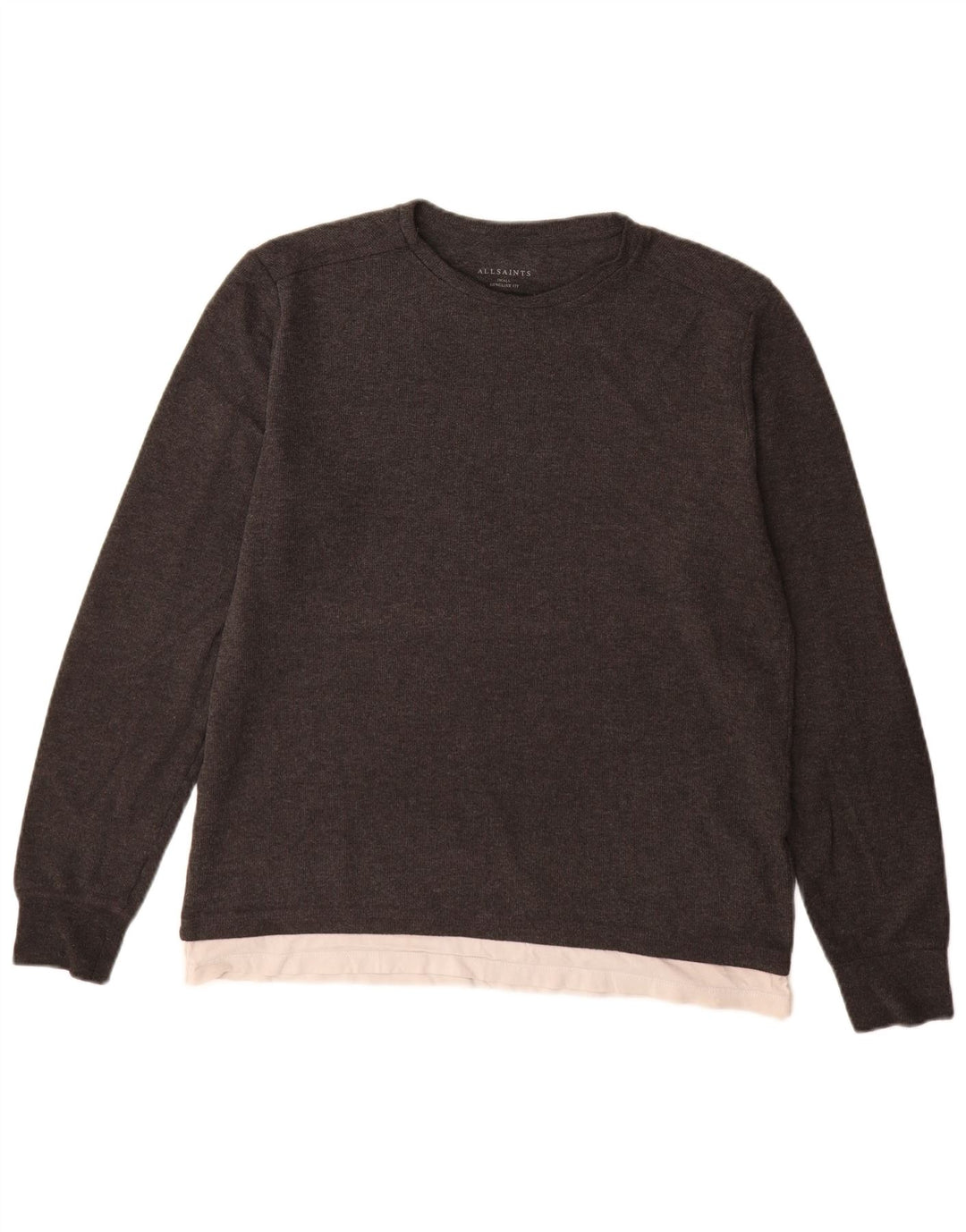 Ανδρικό πουλόβερ All Saints Longline Fit Boat Neck Jumper Small Grey