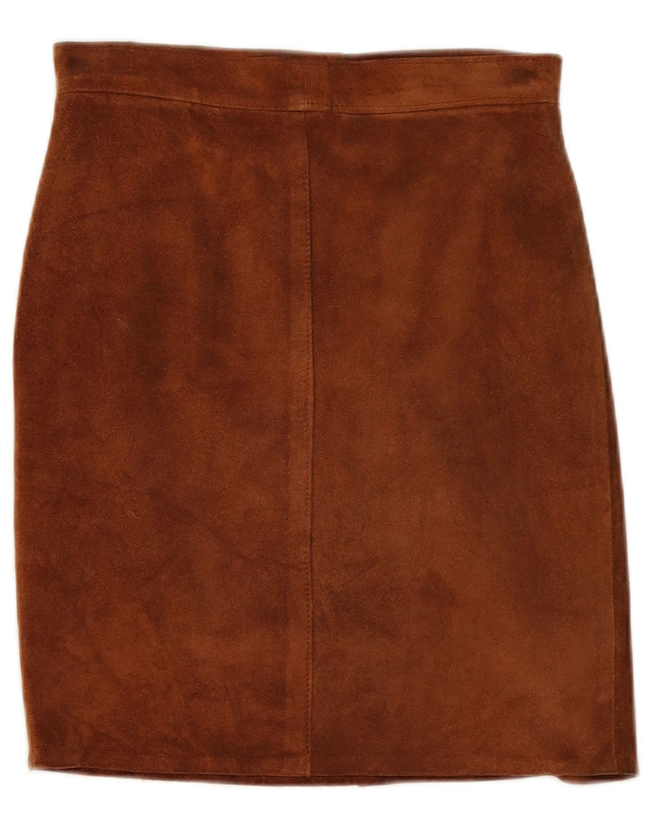 Vintage Γυναικεία Suede Φούστα Μικρή W27 Καφέ Δερμάτινη