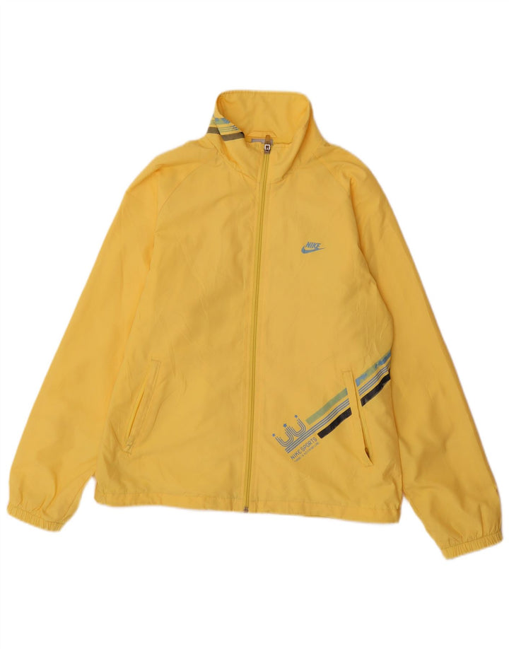 Γυναικείο γραφικό μπουφάν βροχής NIKE UK 12 Medium Yellow Nylon