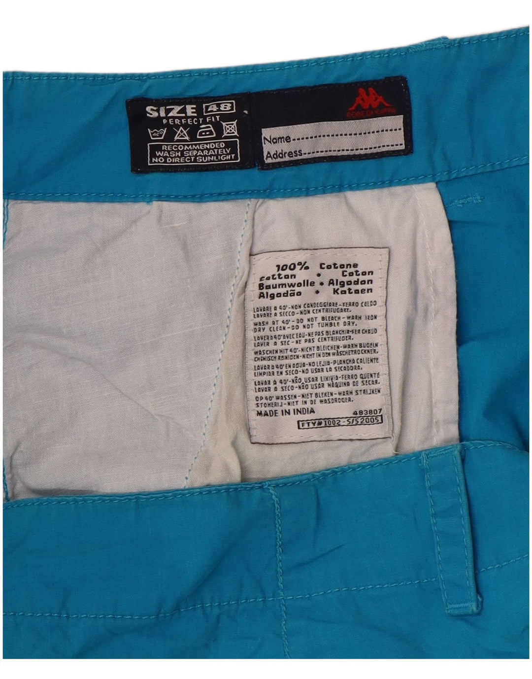 KAPPA Γυναικείο Παντελόνι ίσιο Κάπρι Τέλεια Εφαρμογή IT 48 XL W34 L20 Μπλε