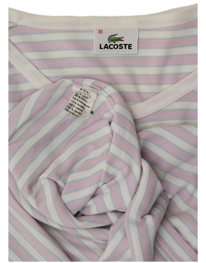 Γυναικείο μπλουζάκι LACOSTE Crop Off Shoulder Top EU 38 Medium Purple ριγέ