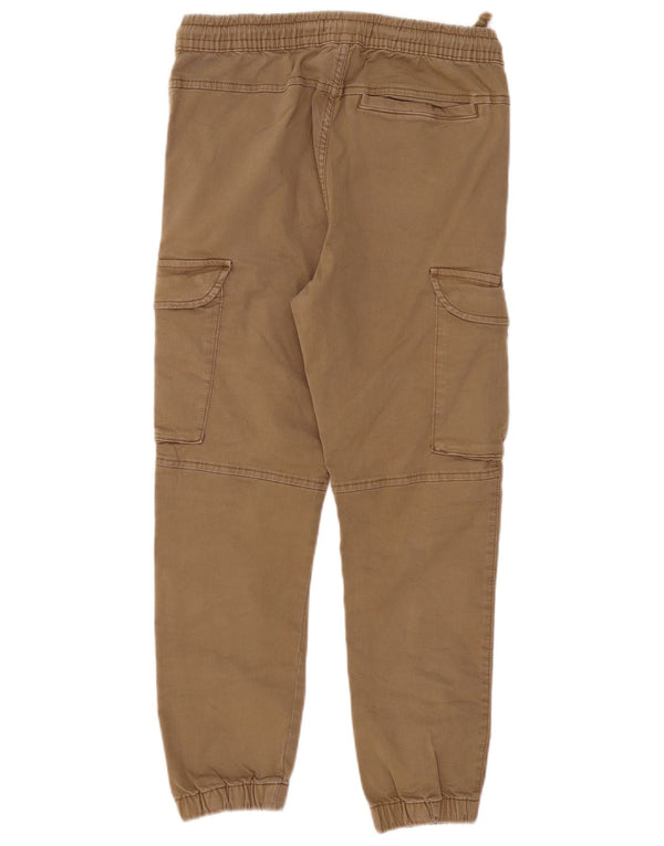 Zara Mens Crop Joggers Cargo Παντελόνι Small W30 L25 Beige