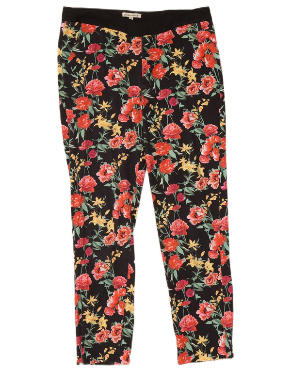 Laura Ashley Γυναικείο Slim Cropped Παντελόνι UK 8 Small W28 L26 Black Floral