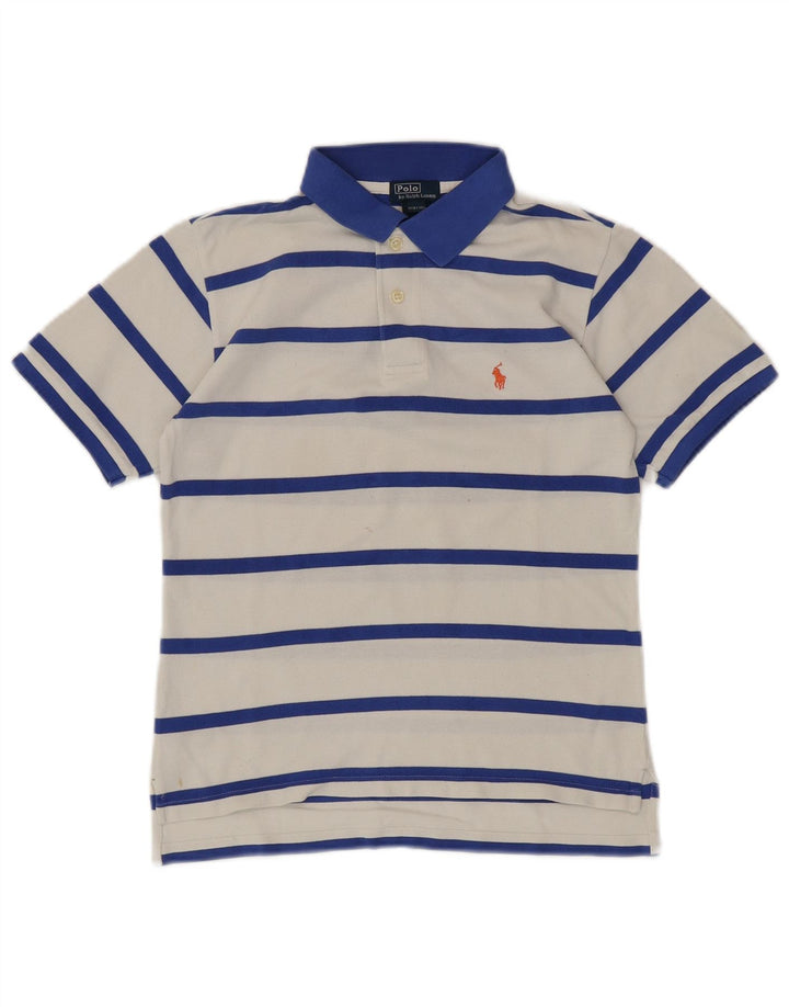 POLO RALPH LAUREN Αγόρια πουκάμισο πόλο 8-9 ετών Μικρό λευκό ριγέ βαμβακερό