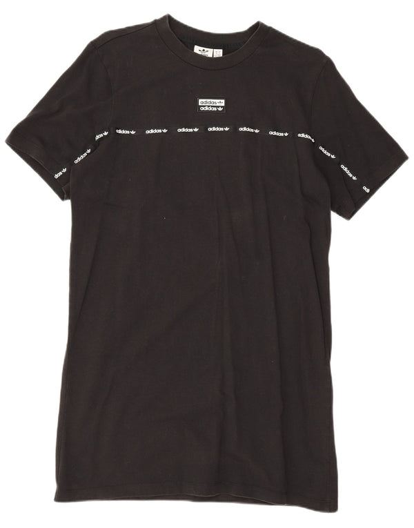 Adidas Γυναικείο T-Shirt φόρεμα UK 10 Small μαύρο βαμβακερό