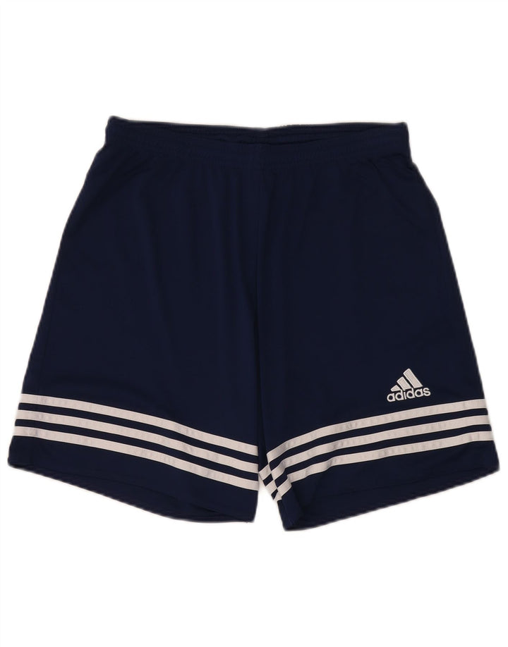 Ανδρικό αθλητικό σορτς Adidas Climalite από μεσαίο μπλε ναυτικό πολυεστέρα