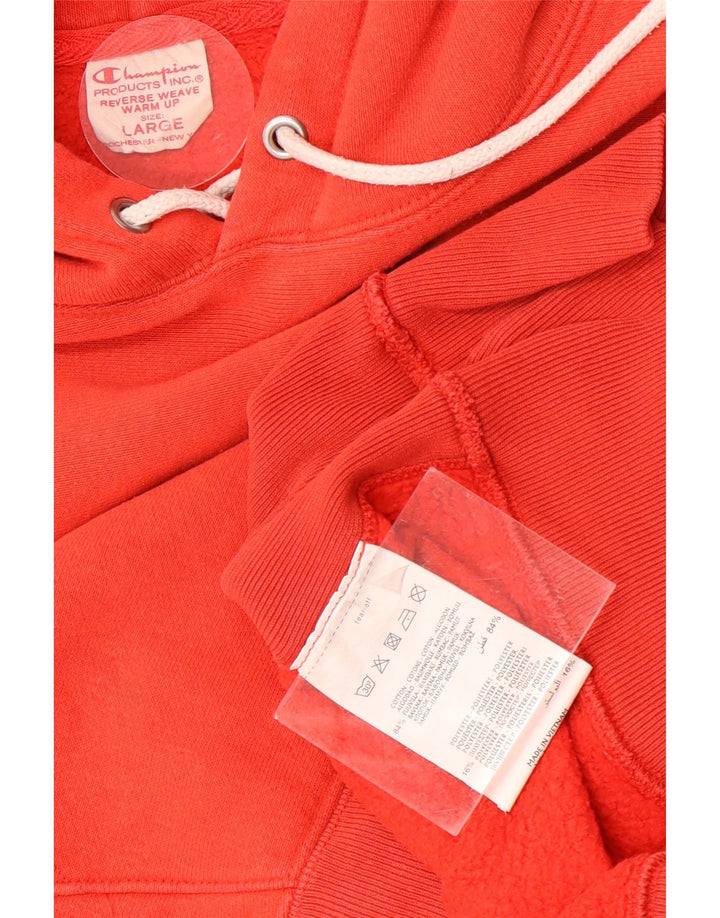 Champion Mens Hoodie Jumper Μεγάλο Πορτοκαλί Βαμβακερό