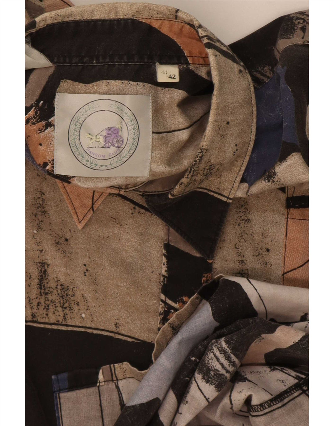 Vintage Ανδρικό πουκάμισο Abstract Pattern Μέγεθος 41/42 Μεγάλο Πολύχρωμο