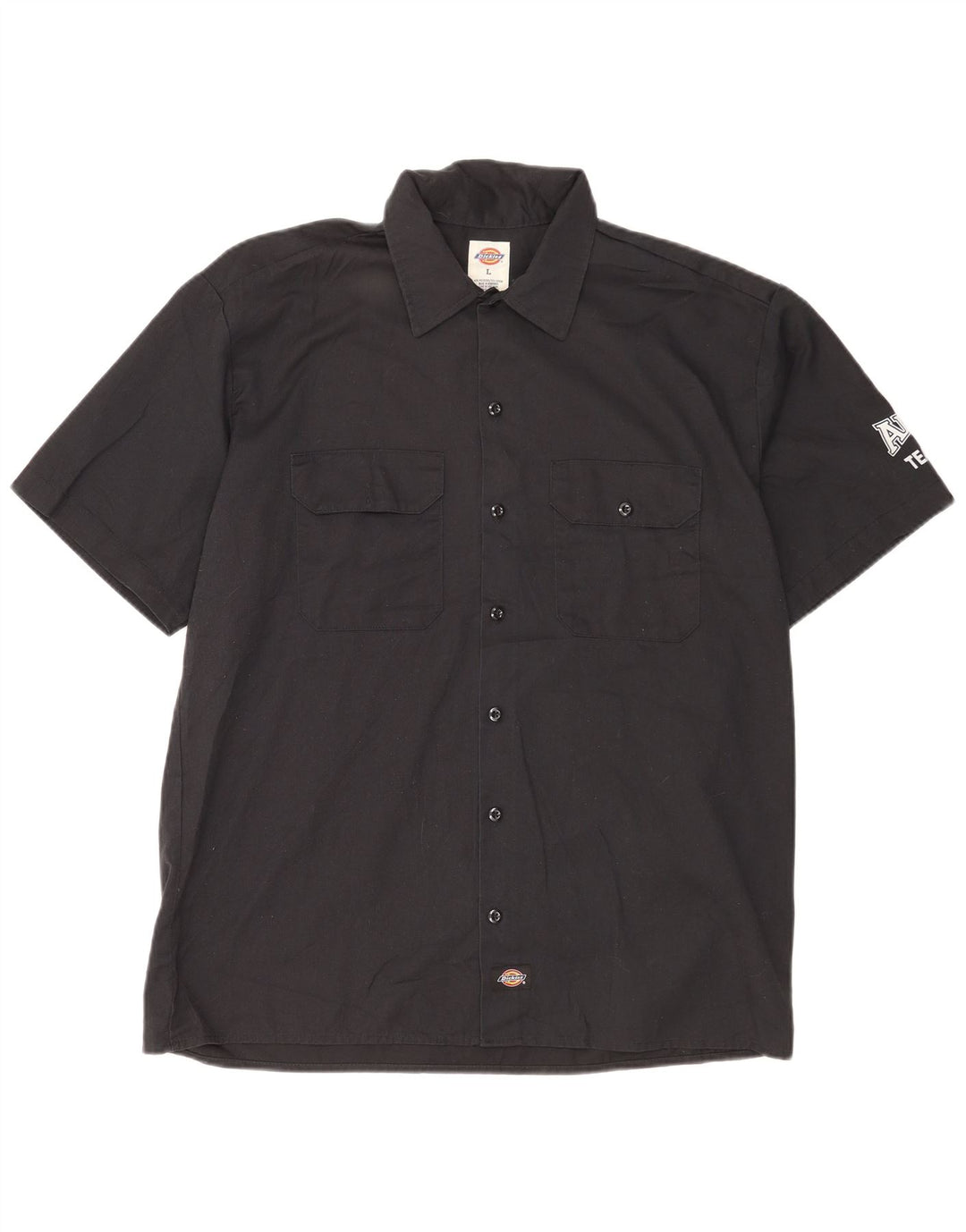 DICKIES Ανδρικό κοντομάνικο γραφικό πουκάμισο μεγάλο μαύρο βαμβακερό