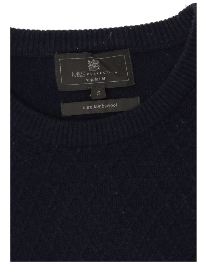 Ανδρικό πουλόβερ Marks & Spencer Regular Fit Crew Neck Jumper Small Navy Blue