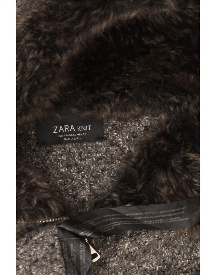 Zara γυναικείο πλεκτό πανωφόρι με κουκούλα UK 10 μικρές ακρυλικές ίνες