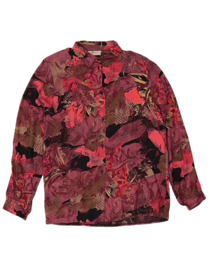 Vintage γυναικεία φούστα 2 τεμαχίων UK 12 Medium W27 Βουργουνδίας Floral Retro