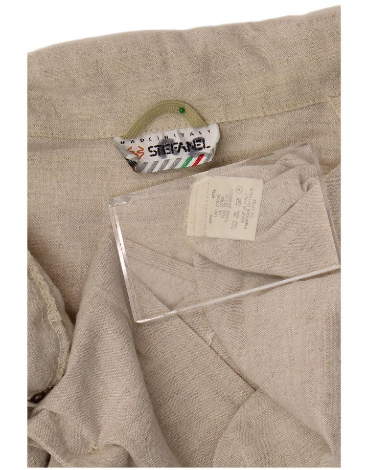 Stefanel Γυναικείο Μπουφάν Blazer UK 18 XL Μπεζ Λινό