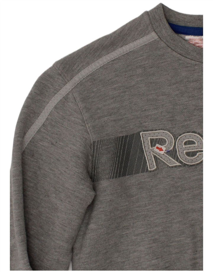 Reebok Boys Graphic Φούτερ Jumper 11-12 ετών Γκρι βαμβακερό