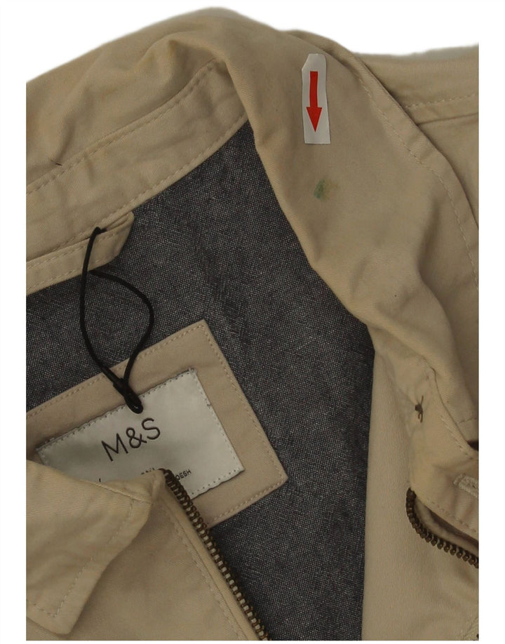 Marks & Spencer Ανδρικό Bomber Jacket UK 44 2XL Beige Cotton