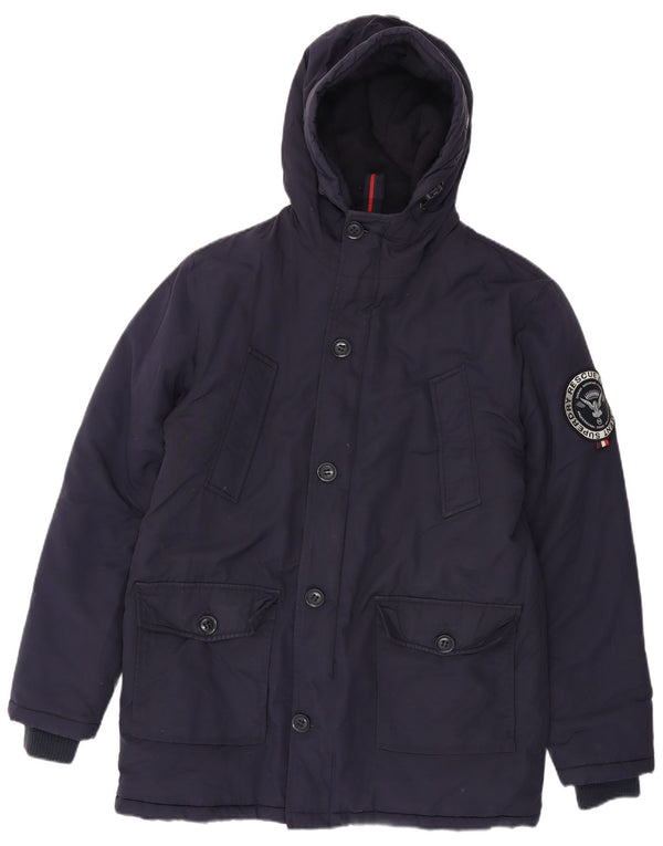 Ανδρικό μπουφάν Parka με κουκούλα Superdry UK 40 Large Navy Blue Nylon